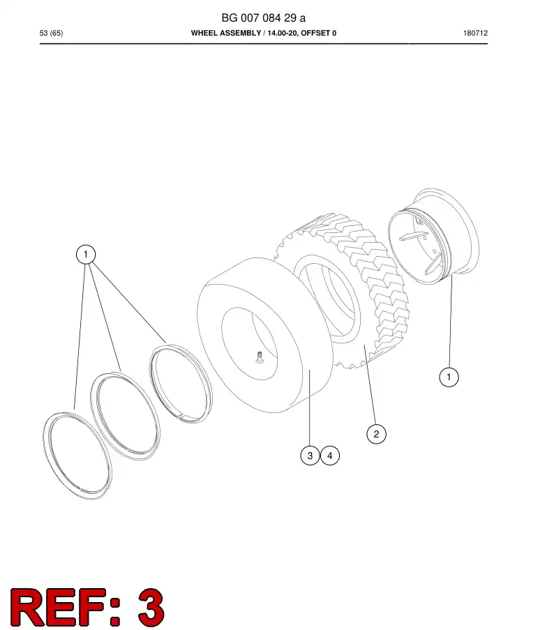 BG00736667a BG 007 366 67a Tube, Tire - Sandvik Technical Drawing