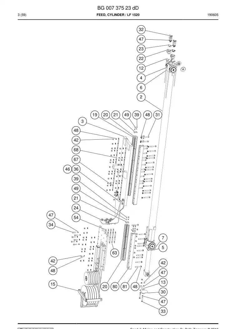 BG00737523e BG 007 375 23e Feed, Cylinder - Sandvik Technical Drawing