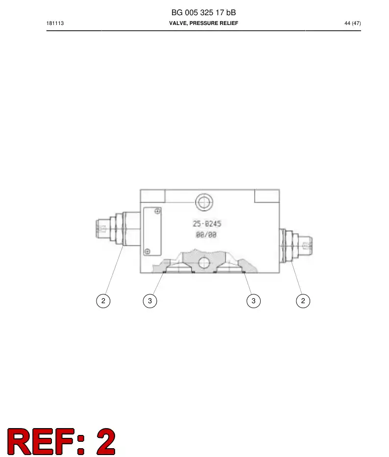BG00737615a BG 007 376 15a Valve, Pressure Relief - Sandvik Technical Drawing