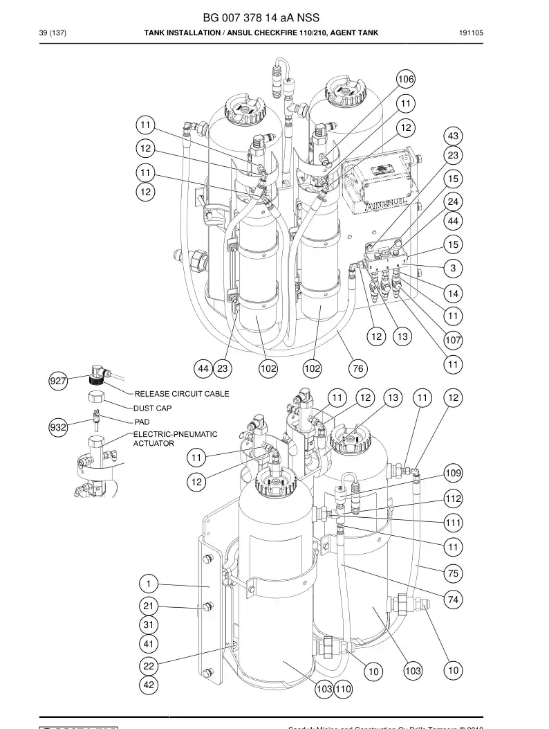 BG00737814a BG 007 378 14a Tank Installation - Sandvik Technical Drawing