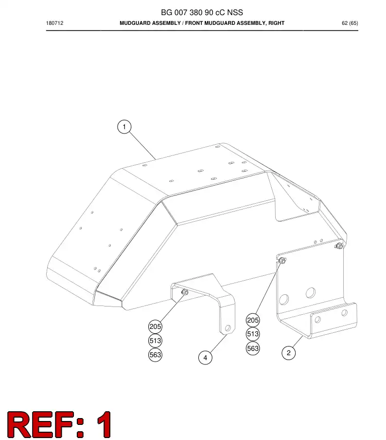 BG00738093a BG 007 380 93a Shield, Splash - Sandvik Technical Drawing
