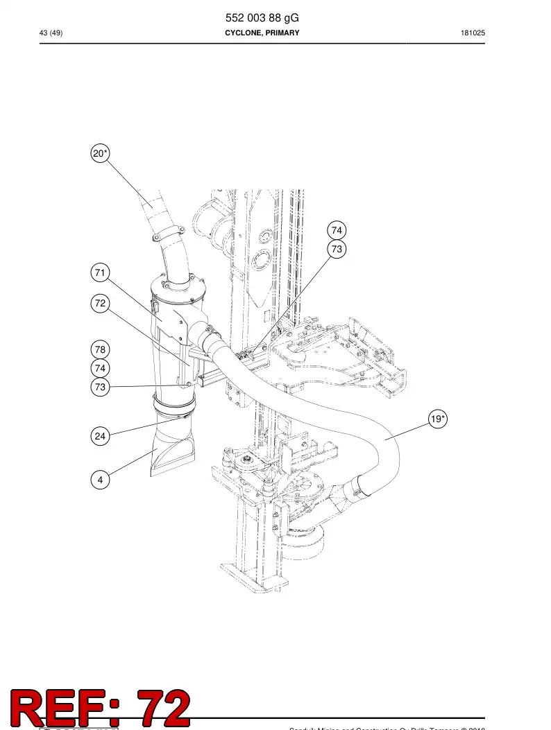 BG00739486b BG 007 394 86b Bracket - Sandvik Technical Drawing