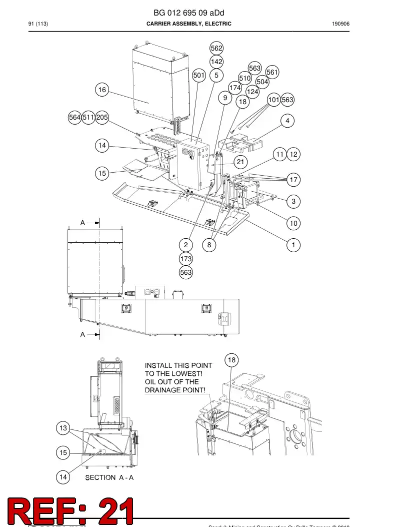 BG00740304a BG 007 403 04a Decal - Sandvik Technical Drawing