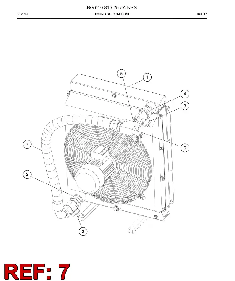 BG00740342a BG 007 403 42a Hose Assembly, Hydraulic - Sandvik Technical Drawing