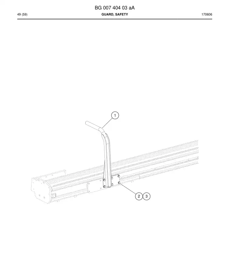 BG00740403a BG 007 404 03a Guard, Safety - Sandvik Technical Drawing