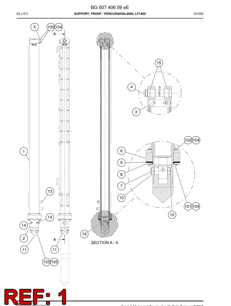 BG00740610c BG 007 406 10c Pipe - Sandvik Technical Drawing