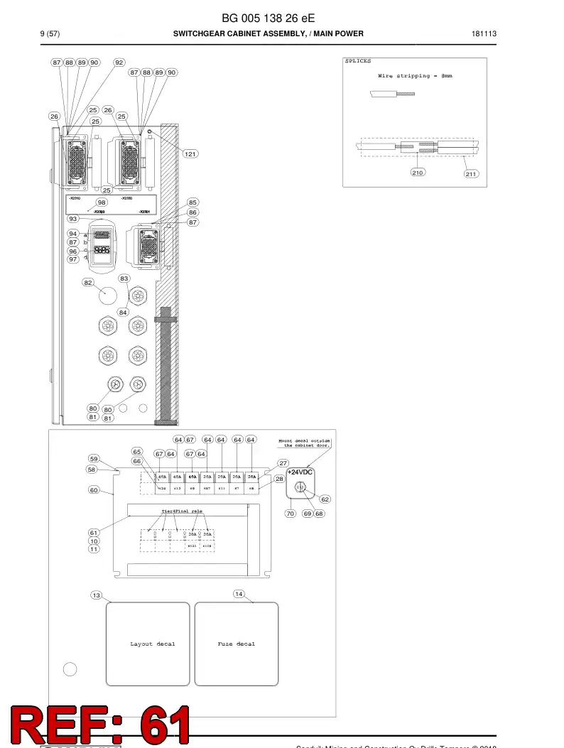 BG00740673a BG 007 406 73a Rack, Cable - Sandvik Technical Drawing