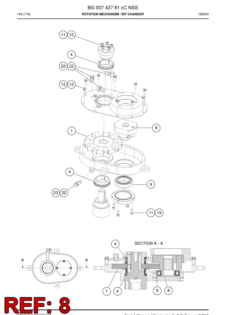 BG00740954a BG 007 409 54a PIEZA, ROTACIN - Sandvik Technical Drawing