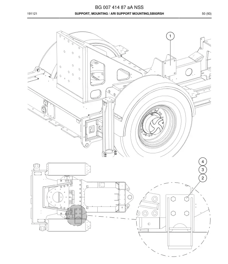 BG00741487a BG 007 414 87a Support, Mounting - Sandvik Technical Drawing