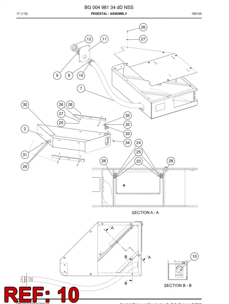 BG00742472a BG 007 424 72a Clamp, Hose - Sandvik Technical Drawing