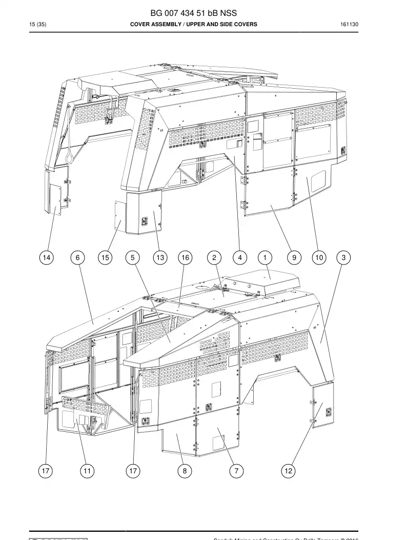 BG00743451b BG 007 434 51b Cover Assembly - Sandvik Technical Drawing