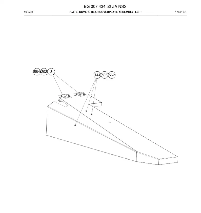 BG00743452a BG 007 434 52a Plate, Cover - Sandvik Technical Drawing
