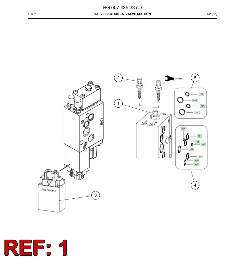 BG00743490a BG 007 434 90a Spool - Sandvik Technical Drawing