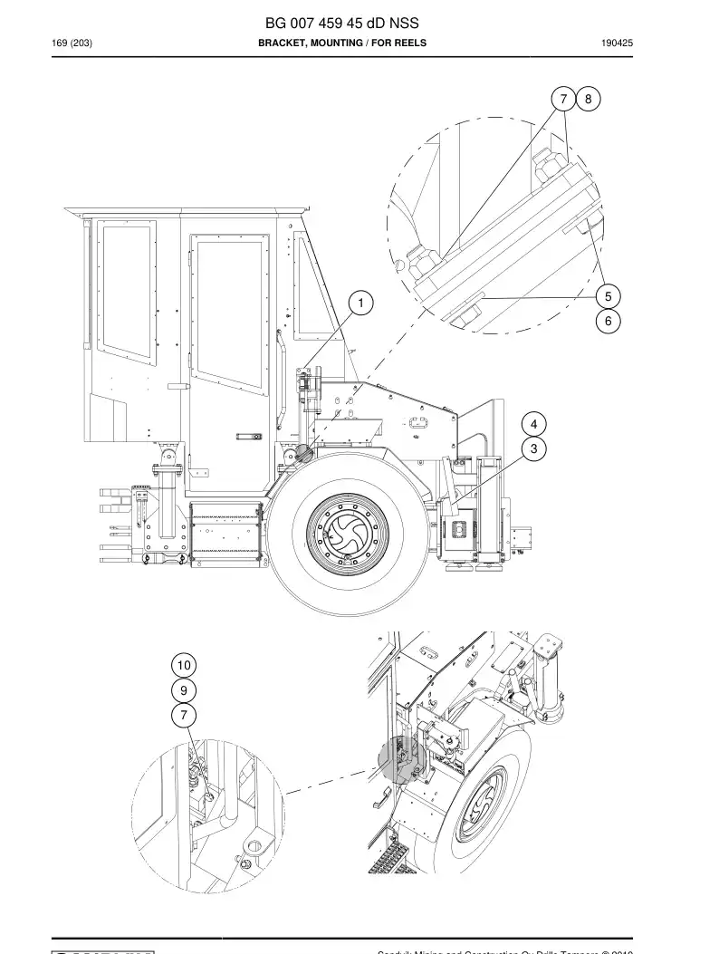 BG00745945d BG 007 459 45d Bracket, Mounting - Sandvik Technical Drawing