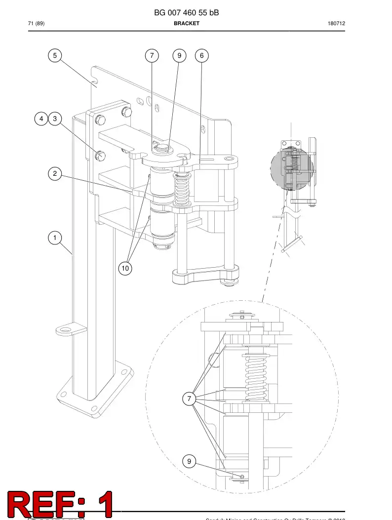 BG00746061a BG 007 460 61a Rack, Pipe - Sandvik Technical Drawing