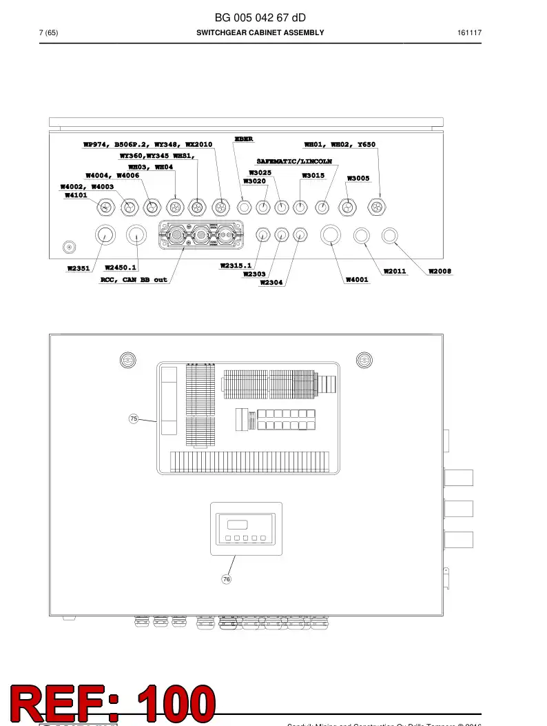 BG00746114a BG 007 461 14a Circuit Breaker, MCB - Sandvik Technical Drawing