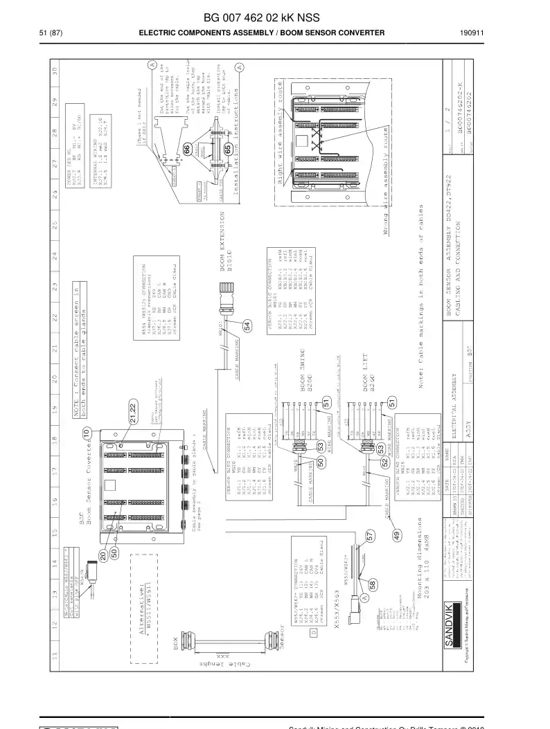 BG00746202k BG 007 462 02k Electric Components Assembly - Sandvik Technical Drawing