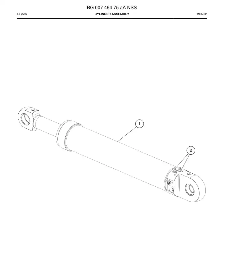 BG00746475a BG 007 464 75a Cylinder Assembly - Sandvik Technical Drawing