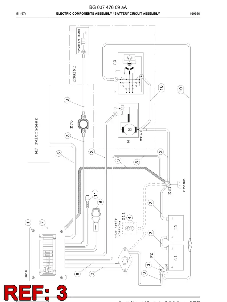 BG00746787a BG 007 467 87a Wiring Harness Assembly - Sandvik Technical Drawing
