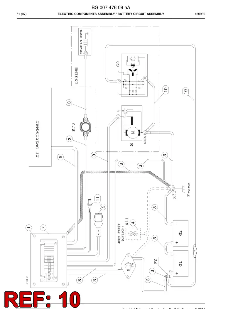 BG00746788a BG 007 467 88a Wiring Harness Assembly - Sandvik Technical Drawing