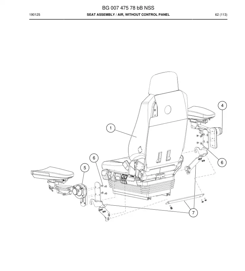 BG00747578b BG 007 475 78b Seat Assembly - Sandvik Technical Drawing