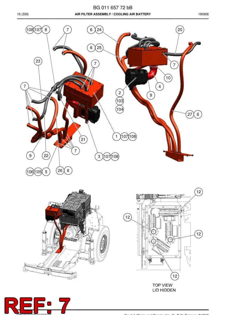 BG00747592a BG 007 475 92a Clamp, Hose - Sandvik Technical Drawing