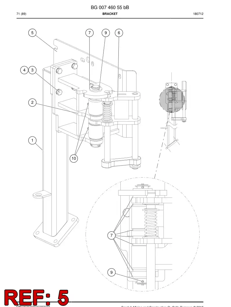 BG00747662a BG 007 476 62a Bracket, End - Sandvik Technical Drawing