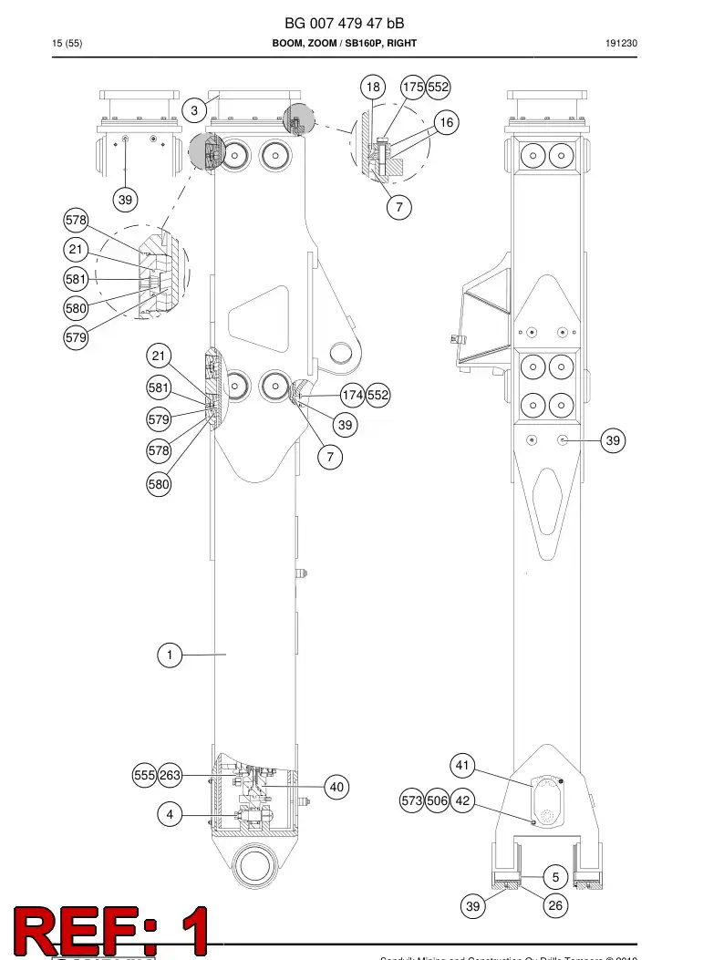 BG00747953a BG 007 479 53a Tube, outer - Sandvik Technical Drawing