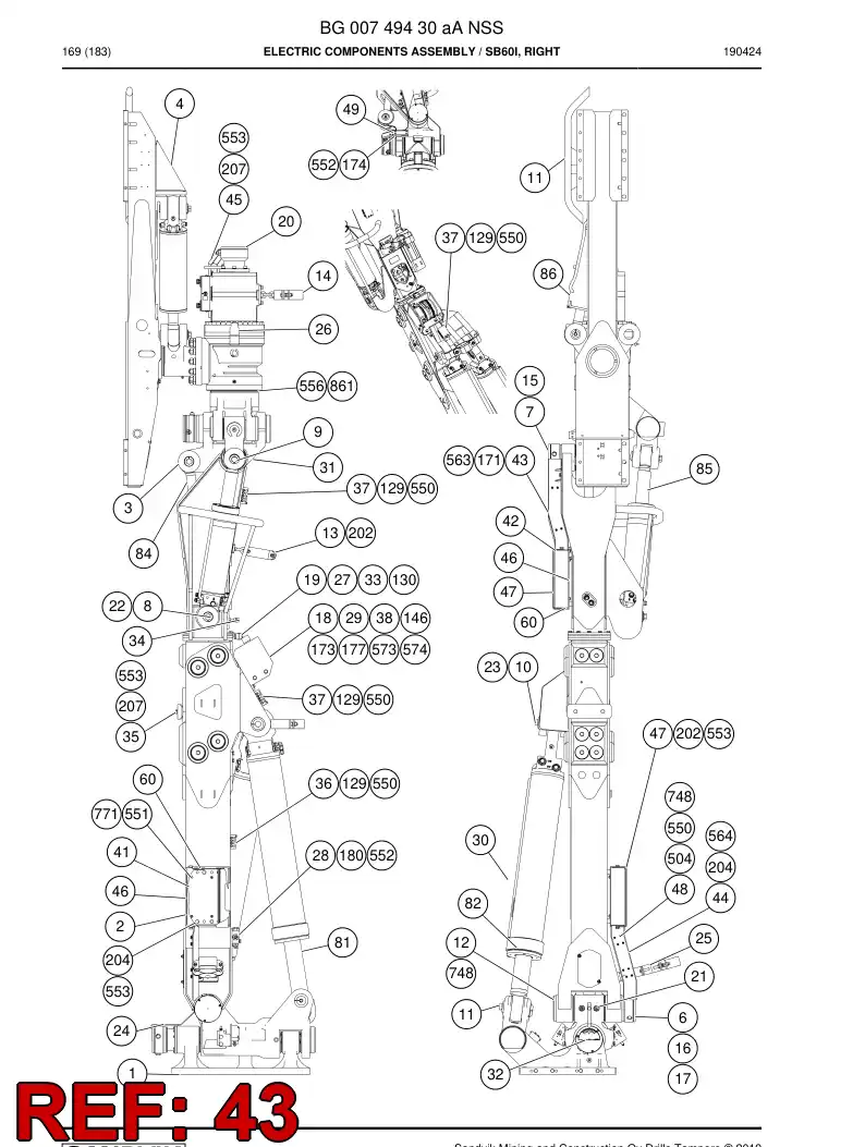 BG00748018a BG 007 480 18a Guard - Sandvik Technical Drawing