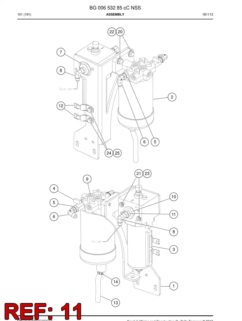 BG00749562a BG 007 495 62a Adapter Assembly - Sandvik Technical Drawing
