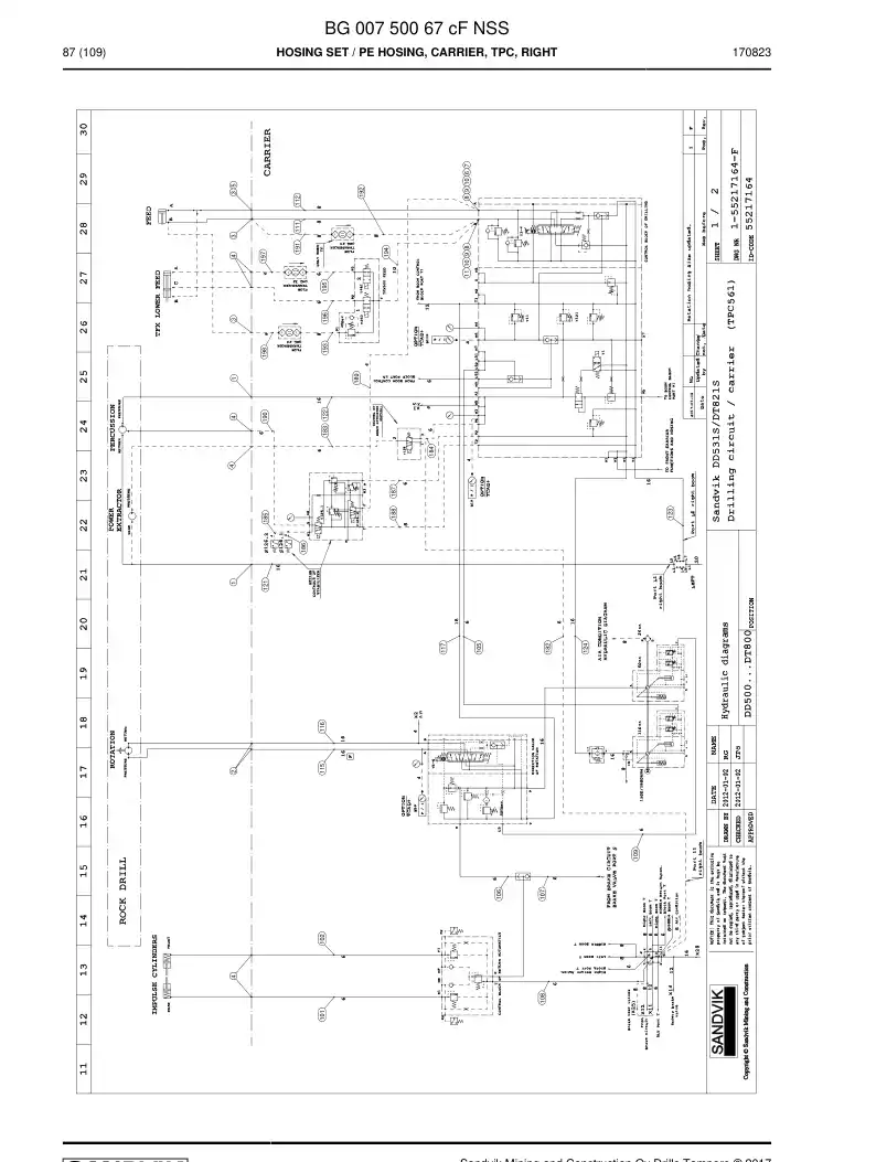 BG00750067c BG 007 500 67c Hosing Set - Sandvik Technical Drawing