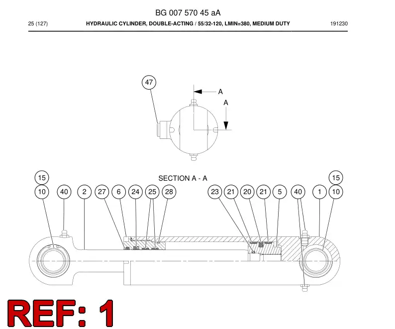 BG00751540a BG 007 515 40a Cylinder Tube Welding - Sandvik Technical Drawing
