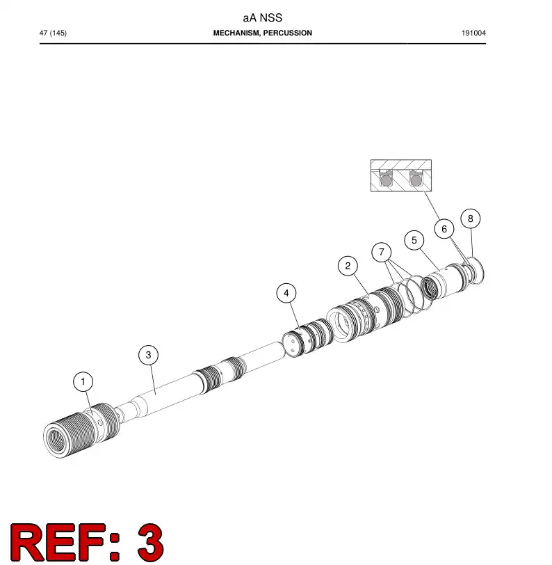 BG00751704a BG 007 517 04a PISTON - Sandvik Technical Drawing