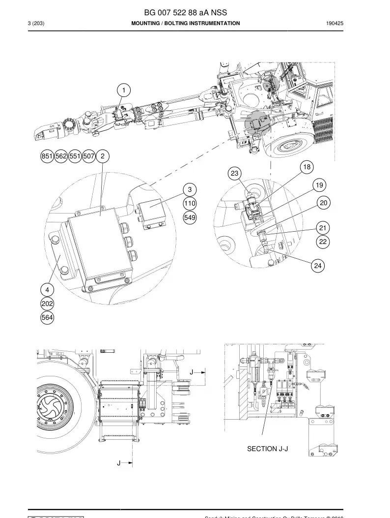BG00752288a BG 007 522 88a Mounting - Sandvik Technical Drawing