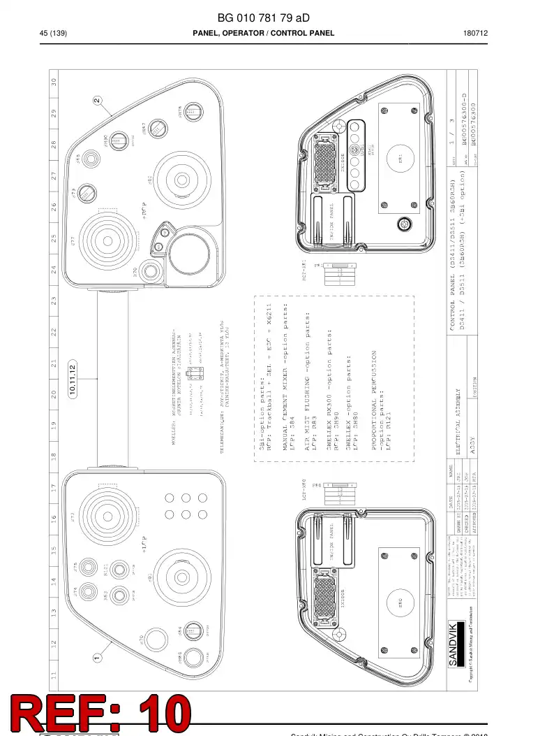 BG00752364a BG 007 523 64a Bracket, Mounting - Sandvik Technical Drawing