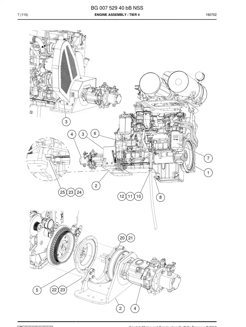 BG00752940b BG 007 529 40b Engine Assembly - Sandvik Technical Drawing