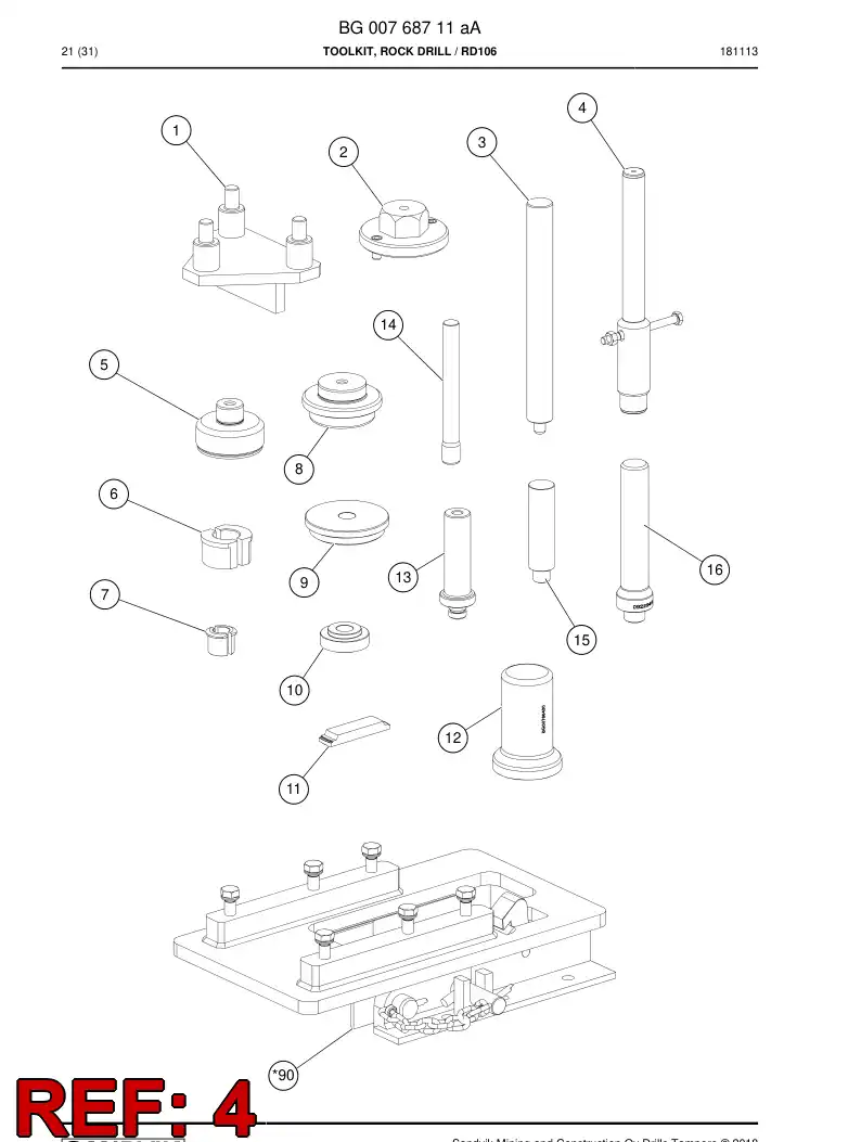 BG00753066a BG 007 530 66a Punch - Sandvik Technical Drawing
