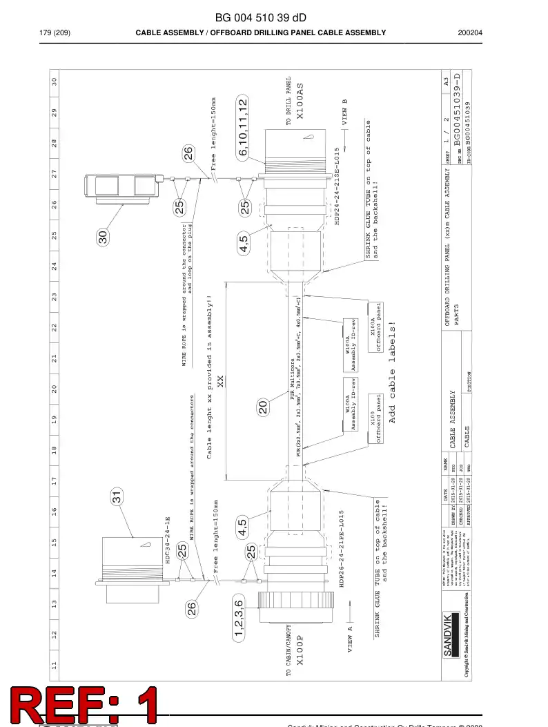 BG00753477a BG 007 534 77a Connector - Sandvik Technical Drawing