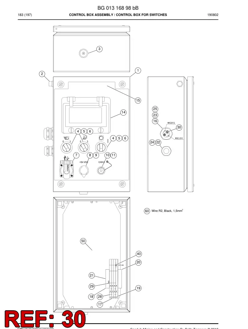 BG00753494a BG 007 534 94a Seal, Rubber - Sandvik Technical Drawing