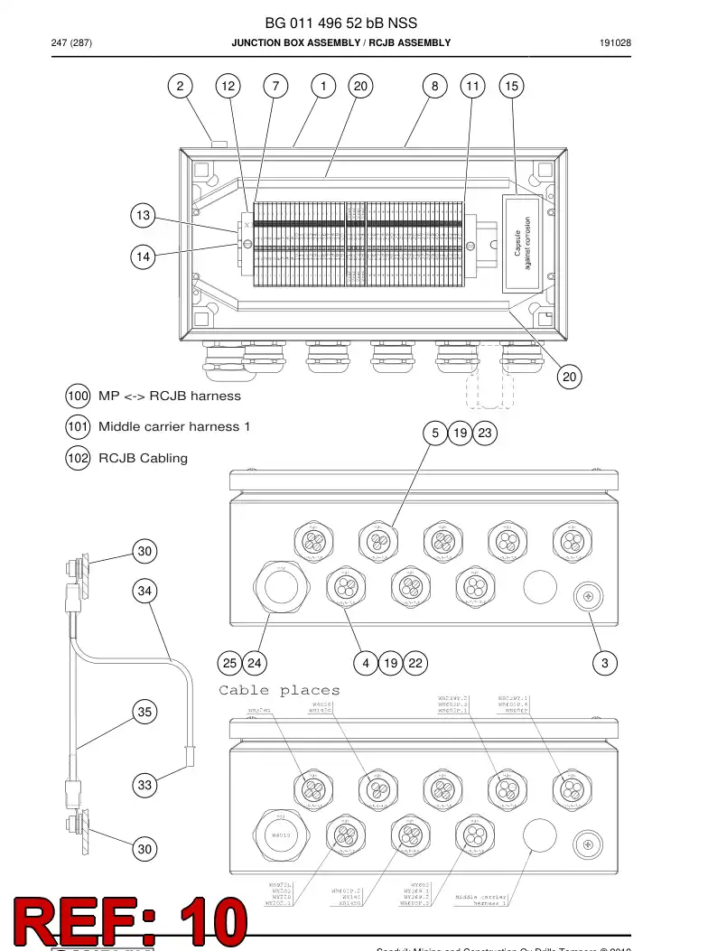BG00757002a BG 007 570 02a Bridge, Switching - Sandvik Technical Drawing