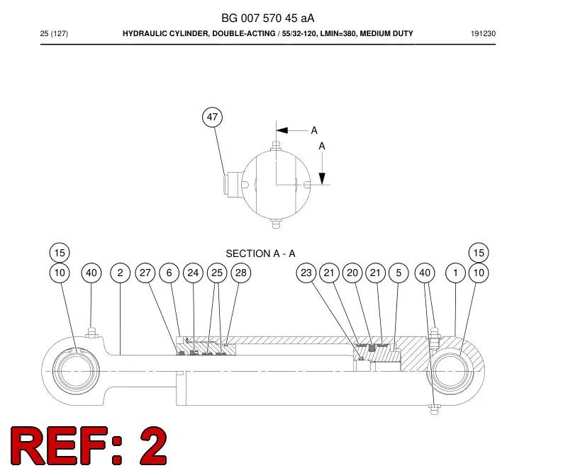 BG00757041a BG 007 570 41a PISTON Rod Welding - Sandvik Technical Drawing