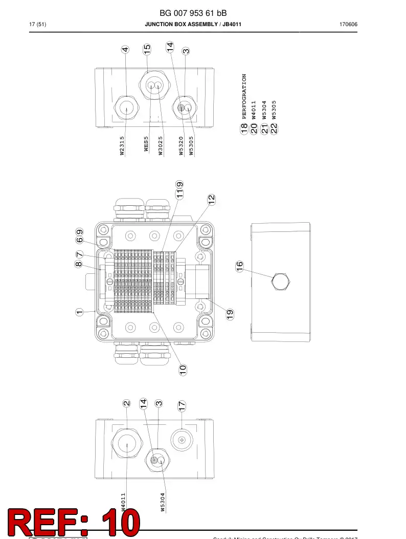 BG00757126a BG 007 571 26a Terminal Block, End Plate - Sandvik Technical Drawing
