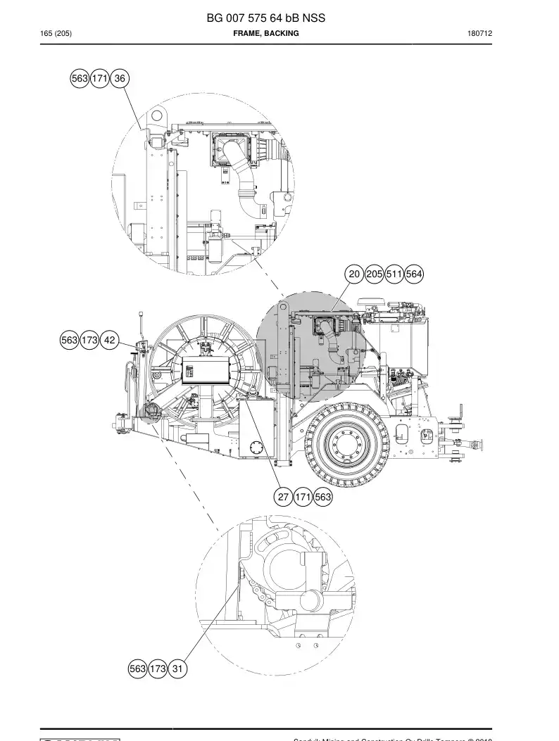 BG00757564b BG 007 575 64b Frame, Backing - Sandvik Technical Drawing