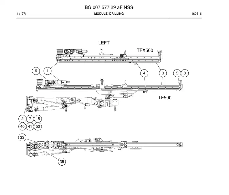 BG00757729a BG 007 577 29a Module, Drilling - Sandvik Technical Drawing