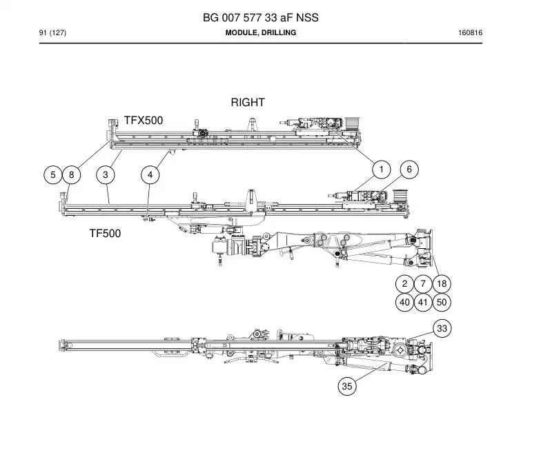BG00757733a BG 007 577 33a Module, Drilling - Sandvik Technical Drawing