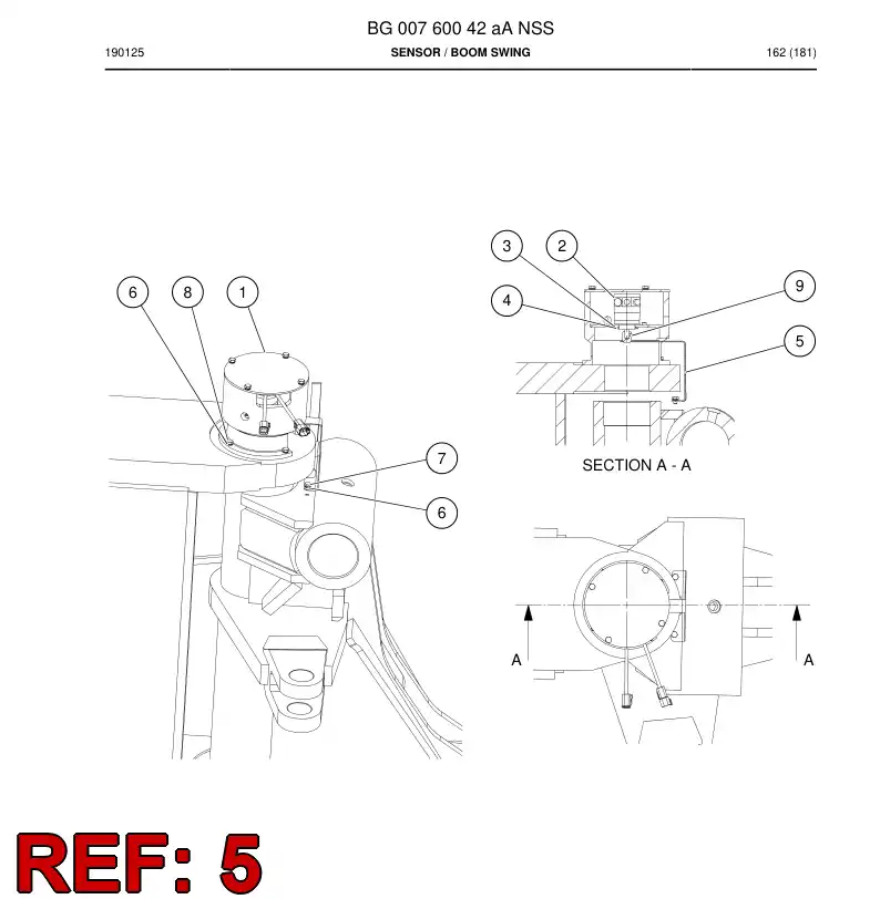 BG00760044a BG 007 600 44a Lever - Sandvik Technical Drawing