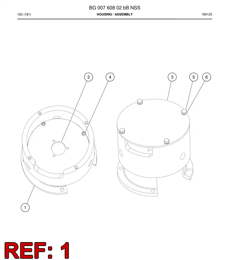 BG00760803a BG 007 608 03a Housing - Sandvik Technical Drawing