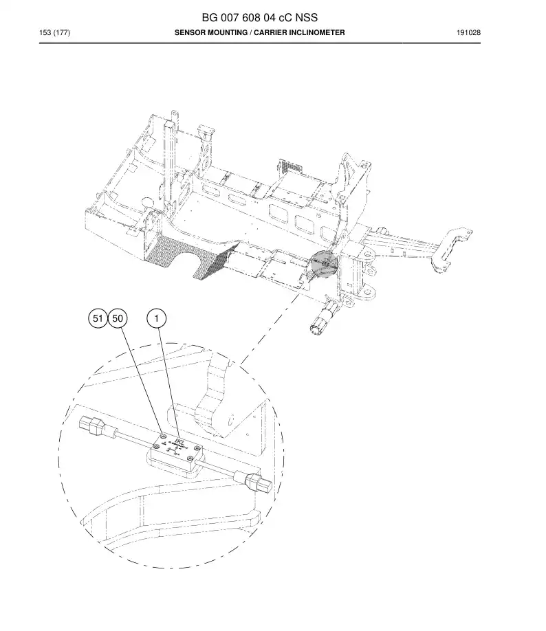 BG00760804c BG 007 608 04c Sensor Mounting - Sandvik Technical Drawing