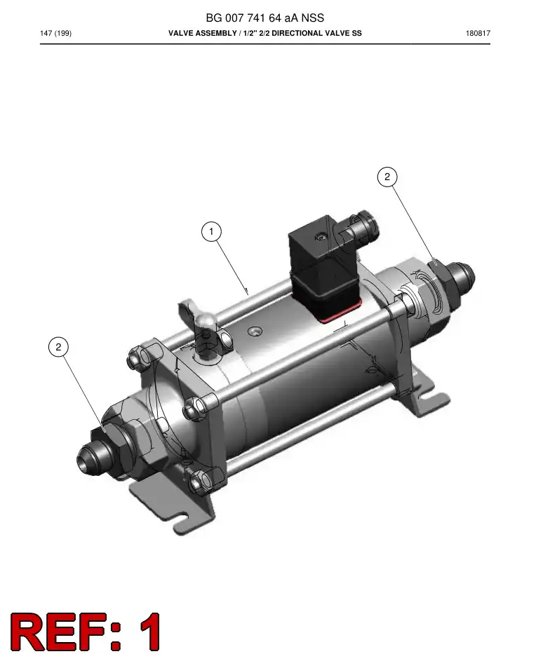BG00762163a BG 007 621 63a Valve, Water - Sandvik Technical Drawing