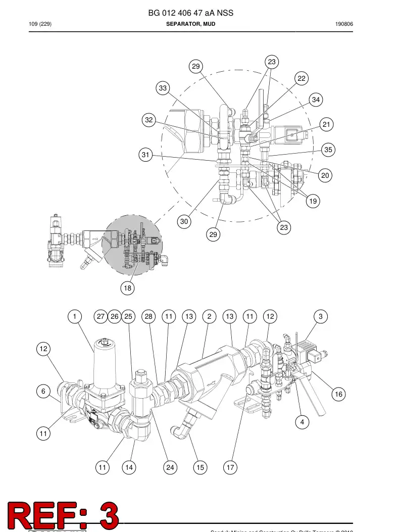 BG00762650a BG 007 626 50a Valve, Water - Sandvik Technical Drawing